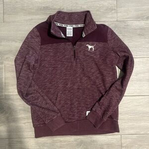 PINK Victoria's Secret Burgundy Zip-Up Sweater for Men